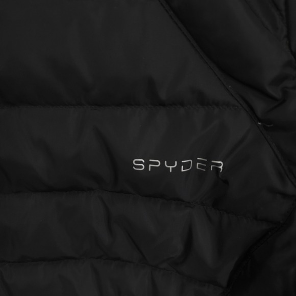 Spyder Prymo Puffer Down Jacket Womens Large Black Pink Coat Winter Ski Snow - Picture 9 of 16